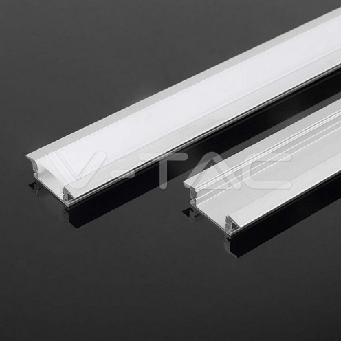 Монтажен Kит с Дифузер за LED Лента Алуминиев Мат 2000* 24.7*7MM - изглед 1 - rZ commerce Монтажен Kит с Дифузер за LED Лента Алуминиев Мат 2000* 24.7*7MM - изглед 1
