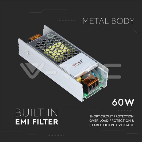 LED SLIM Захранване - 60W 24V 2.5A IP20 - изглед 6 - rZ commerce LED SLIM Захранване - 60W 24V 2.5A IP20 - изглед 6