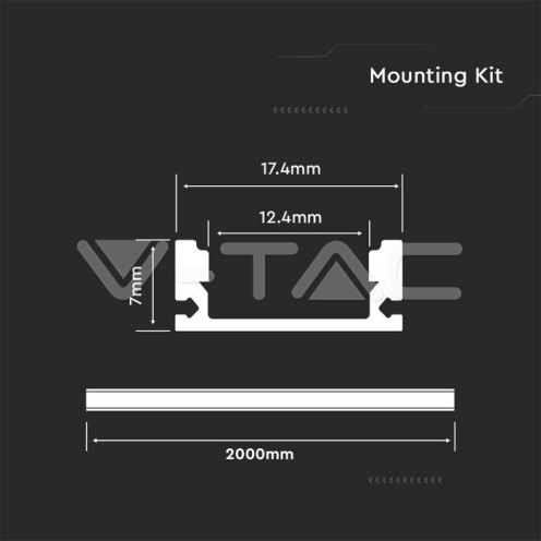 Монтажен кит с дифузер плосък 2м 17.4x.0.7mm - изглед 3 - rZ commerce Монтажен кит с дифузер плосък 2м 17.4x.0.7mm - изглед 3