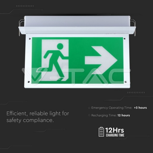 2W LED Евакуационно Таван За Вграждане 6000К - изглед 9