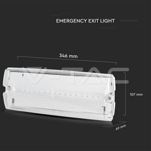 3W Евакуационна Табела Стена 12 Часа Зареждане 6400К IP65 1200 mah - изглед 5 - rZ commerce 3W Евакуационна Табела Стена 12 Часа Зареждане 6400К IP65 1200 mah - изглед 5
