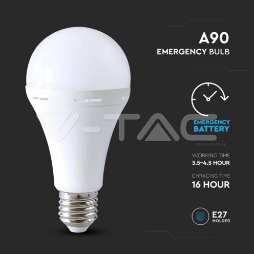 LED Крушка 15W E27 A90 пластик аварийна 4000К 1200Lm - изглед 3 - rZ commerce LED Крушка 15W E27 A90 пластик аварийна 4000К 1200Lm - изглед 3