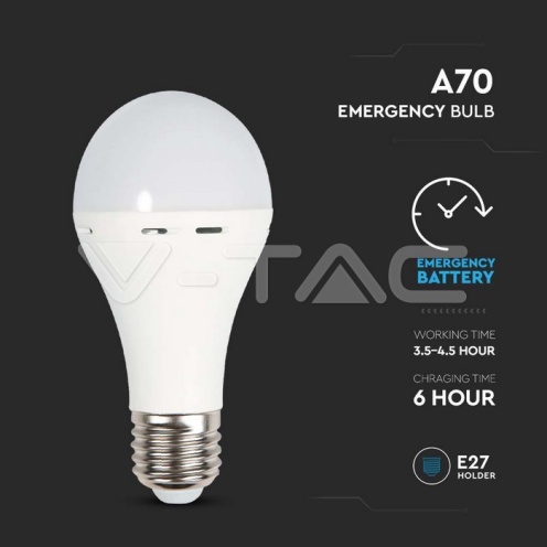9W Крушка аварийна А70 3 часа 4000К Е27 - изглед 3