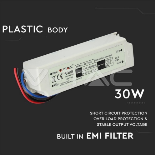 LED Захранване Slim Plastic - 30W 12V IP67 - изглед 4
