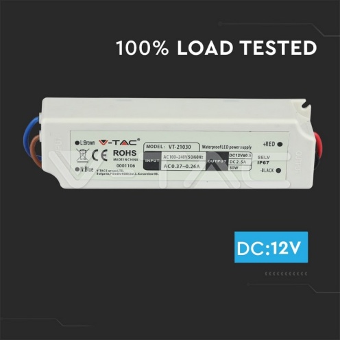 LED Захранване Slim Plastic - 30W 12V IP67 - изглед 3