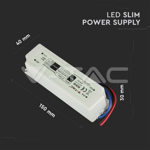 LED Захранване Slim Plastic - 30W 12V IP67 - изглед 6