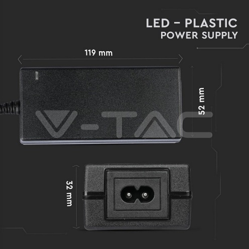 LED Захранване - 60W 24V 2.5A IP44 Пластик - изглед 7