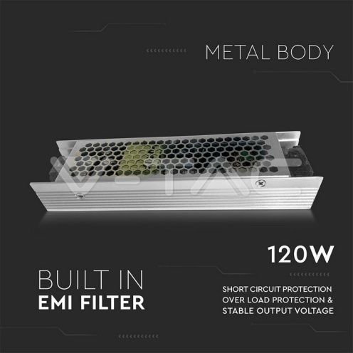 LED SLIM Захранване - 120W 24V 5A IP20 - изглед 3 - rZ commerce LED SLIM Захранване - 120W 24V 5A IP20 - изглед 3