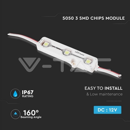 LED Модул 3LED SMD5050 6000K IP67 - изглед 3