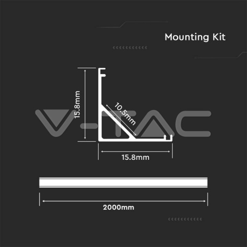Монтажен Kит С Дифузер За ЛЕД Лента Алуминиев Бял 2000* 15.8*15.8MM - изглед 4 - rZ commerce Монтажен Kит С Дифузер За ЛЕД Лента Алуминиев Бял 2000* 15.8*15.8MM - изглед 4