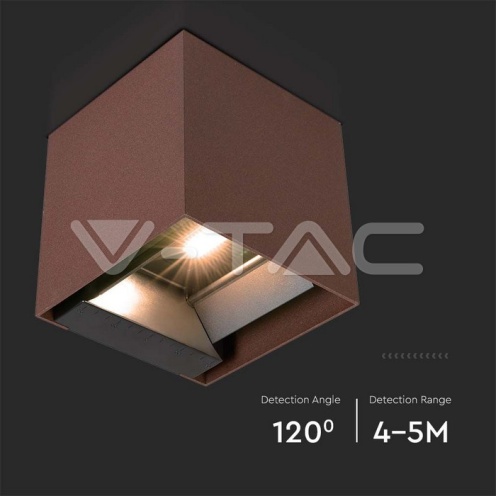 9W COB LED Соларна Стенна Лампа с Батерия 1x2600mAh 16ч. 4000K Кафяво Тяло IP65 - изглед 9