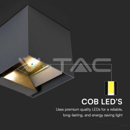 9W COB LED Соларна Стенна Лампа с Батерия 1x2600mAh 16ч. 4000K Черно Тяло IP65 - изглед 6