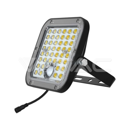 10W LED Соларен прожектор LiFePo батерия 3.7V черен 4000K 1500Lm IP65 - изглед 1