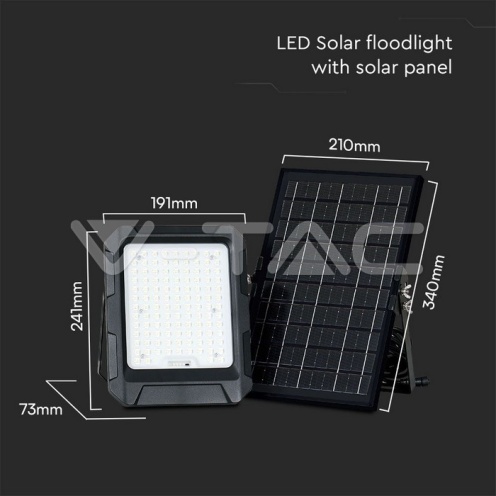 10W LED Соларен Прожектрор 3.7V 8Ah Батерия - изглед 8