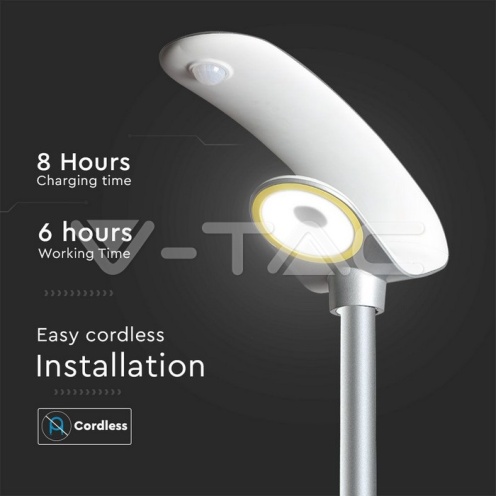 LED Соларно Градинско Тяло 20W PIR Сензор Дистанционно 6400К - изглед 5
