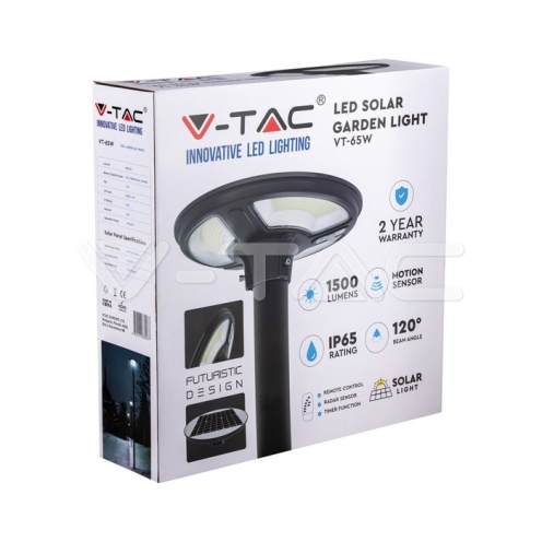 LED Соларно Градинско Тяло 10W Сензор Дистанционно IP65 6500K - изглед 11