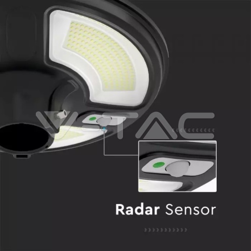 LED Соларно Градинско Тяло 10W Сензор Дистанционно IP65 6500K - изглед 6