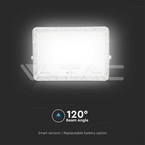 30W LED Соларен Прожектор 4000K Сменяема Батерия Бяло Тяло 2600Lm - изглед 2