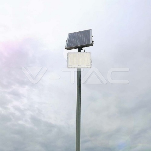 30W LED Соларен Прожектор 4000K Сменяема Батерия Бяло Тяло 2600Lm - изглед 6