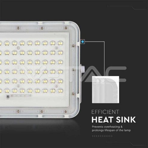 15W LED Соларен Прожектор 4000K Сменяема Батерия Бяло Тяло 1200Lm - изглед 10