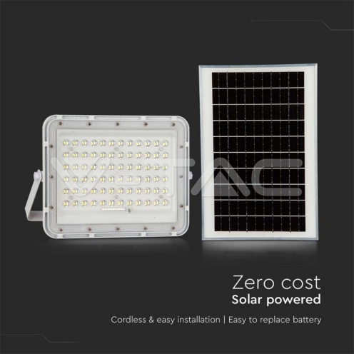 15W LED Соларен Прожектор 4000K Сменяема Батерия Бяло Тяло 1200Lm - изглед 11