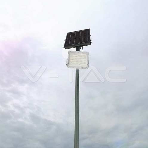 15W LED Соларен Прожектор 4000K Сменяема Батерия Бяло Тяло 1200Lm - изглед 6