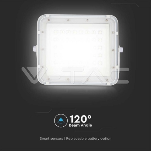 6W LED Соларен Прожектор 4000K Сменяема Батерия Бяло Тяло - изглед 2 - rZ commerce 6W LED Соларен Прожектор 4000K Сменяема Батерия Бяло Тяло - изглед 2