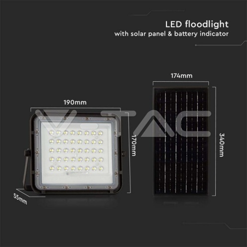10W LED Соларен Прожектор 4000K Сменяема Батерия Черно Тяло - изглед 4 - rZ commerce 10W LED Соларен Прожектор 4000K Сменяема Батерия Черно Тяло - изглед 4