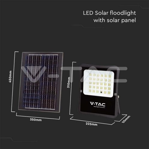 20W LED Соларен Прожектор 4000К - изглед 5 - rZ commerce 20W LED Соларен Прожектор 4000К - изглед 5