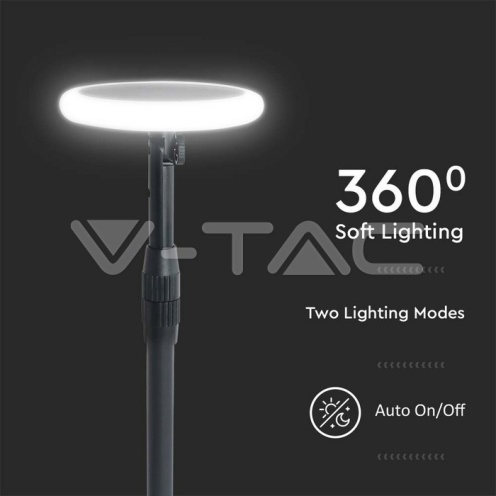 8W LED Соларно Градински Тяло Черно Бяло Тяло 3000K - изглед 11