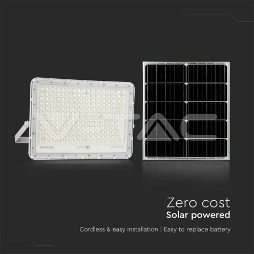 30W LED Соларен Прожектор 4000K Сменяема Батерия Бяло Тяло 2600Lm - изглед 11