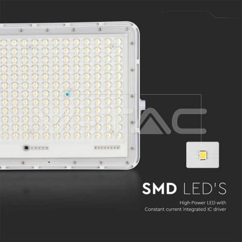 30W LED Соларен Прожектор 6400K Сменяема Батерия Бяло Тяло - изглед 9