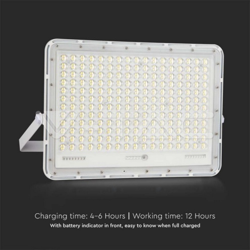 30W LED Соларен Прожектор 6400K Сменяема Батерия Бяло Тяло - изглед 14