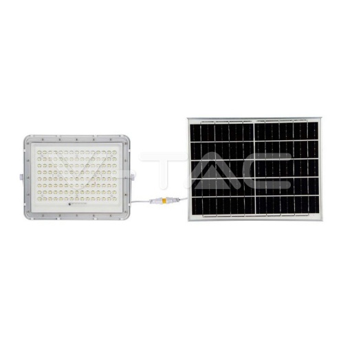 20W LED Соларен Прожектор 6400K Сменяема Батерия Бяло Тяло - изглед 8