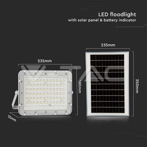 15W LED Соларен Прожектор 6400K Сменяема Батерия Бяло Тяло - изглед 4 - rZ commerce 15W LED Соларен Прожектор 6400K Сменяема Батерия Бяло Тяло - изглед 4