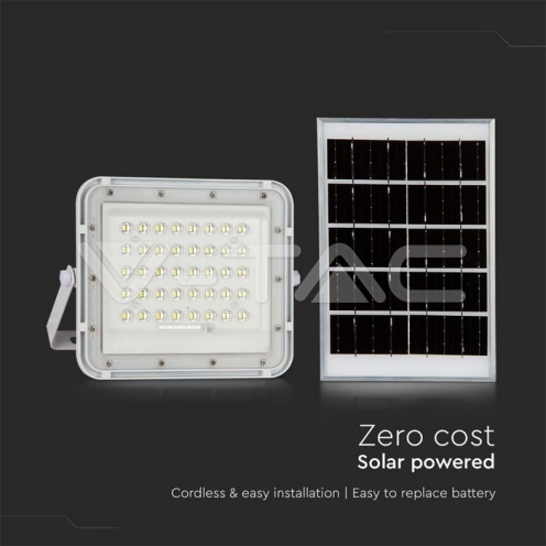 6W LED Соларен Прожектор 6400K Сменяема Батерия Бяло Тяло - изглед 11 - rZ commerce 6W LED Соларен Прожектор 6400K Сменяема Батерия Бяло Тяло - изглед 11