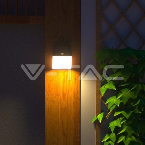 2W LED Соларна стенна лампа панда литиева Батерия 3.7v 1200mA CCT: 4000K Черна+Бяла - изглед 11