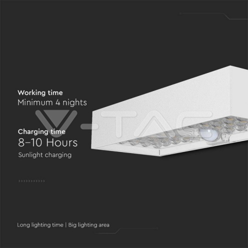 6W LED Соларна Лампа Бяла Батерия 4000К - изглед 4