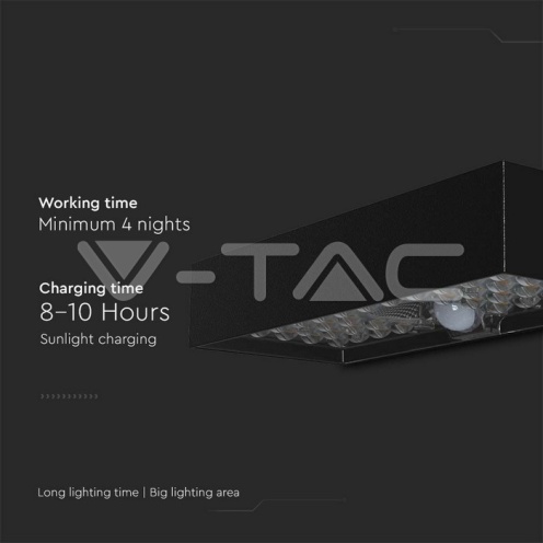 6W LED Соларна Лампа Черна Батерия 4000К - изглед 4