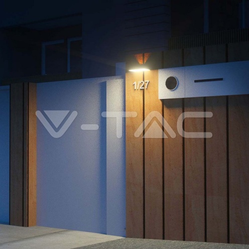 3W LED Соларна Стенна Лампа със Сензор 4000K+3000K Черна - изглед 9