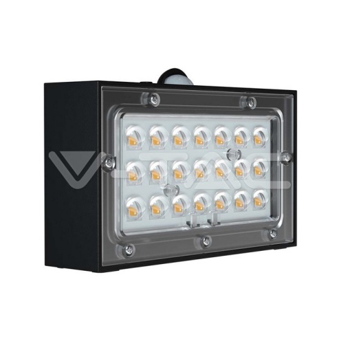 3W LED Соларна Стенна Лампа със Сензор 4000K+3000K Черна - изглед 13