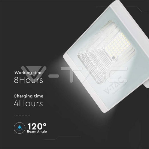 16W LED Соларен Прожектор 4000К Бяло Тяло - изглед 7