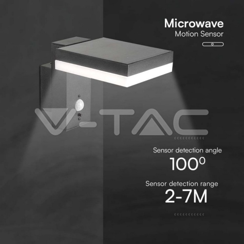 5.5W LED Соларна Стенна Черна PIR Сензор Квадрат 3000K IP44 - изглед 6 - rZ commerce 5.5W LED Соларна Стенна Черна PIR Сензор Квадрат 3000K IP44 - изглед 6