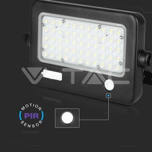 10W LED Соларен Прожектор 2 Части Черно Тяло 4000K PIR Сензор IP65 - изглед 2 - rZ commerce 10W LED Соларен Прожектор 2 Части Черно Тяло 4000K PIR Сензор IP65 - изглед 2
