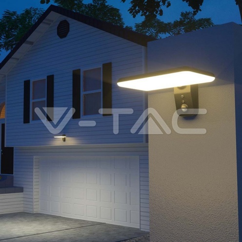 15W LED Соларна Стенна Лампа CCT: 6000K+4000K Черна с PIR сензор 2000lm - изглед 13