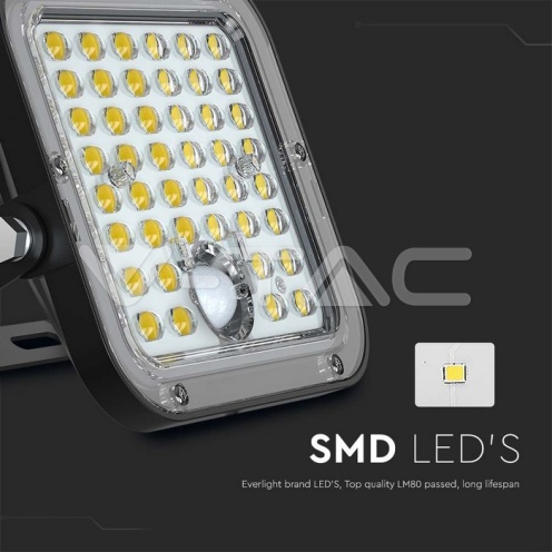 10W LED Соларен прожектор LiFePo батерия 3.7V черен 6000K 1500Lm IP65 - изглед 15