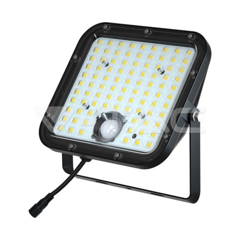 30W LED Соларен Прожектор LiFePo Батерия 3.7V Черен 4000K 4800Lm - изглед 1
