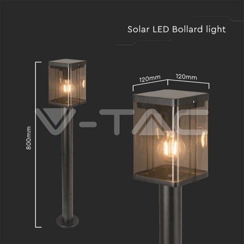 2.5W LED Соларна Наземна Лампа Е27 Сензор IP44 - изглед 7