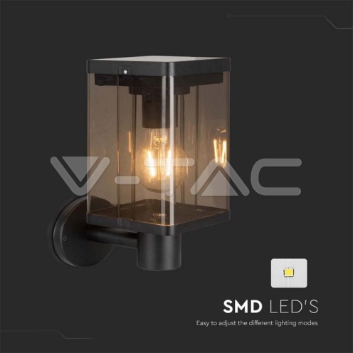 2.5W LED Соларна Стенна Лампа Е27 Сензор IP44 - изглед 2