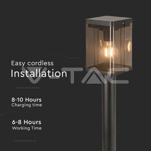 2.5W LED Соларна Наземна Лампа Е27 Сензор IP44 - изглед 3